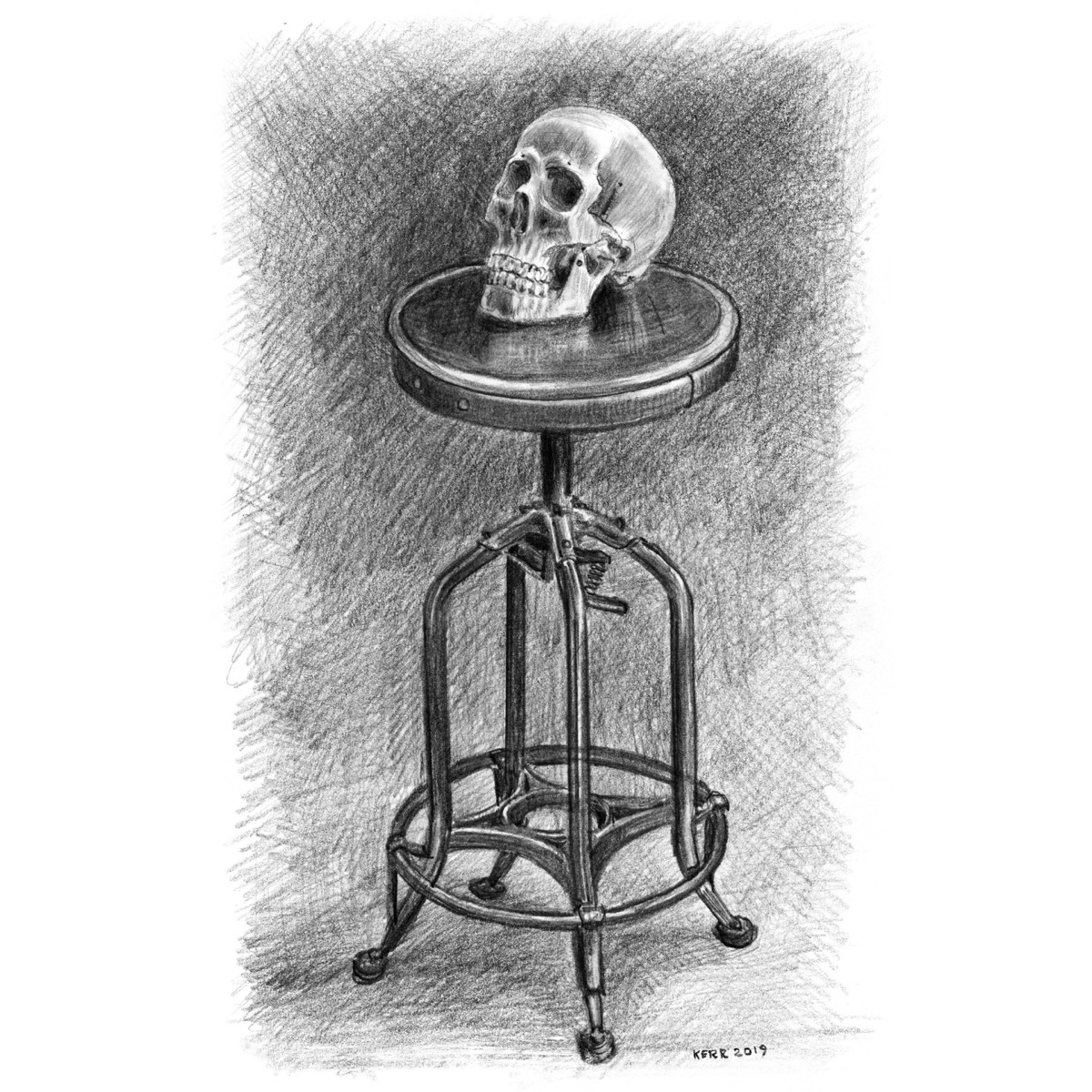 Skull Studie on Stool