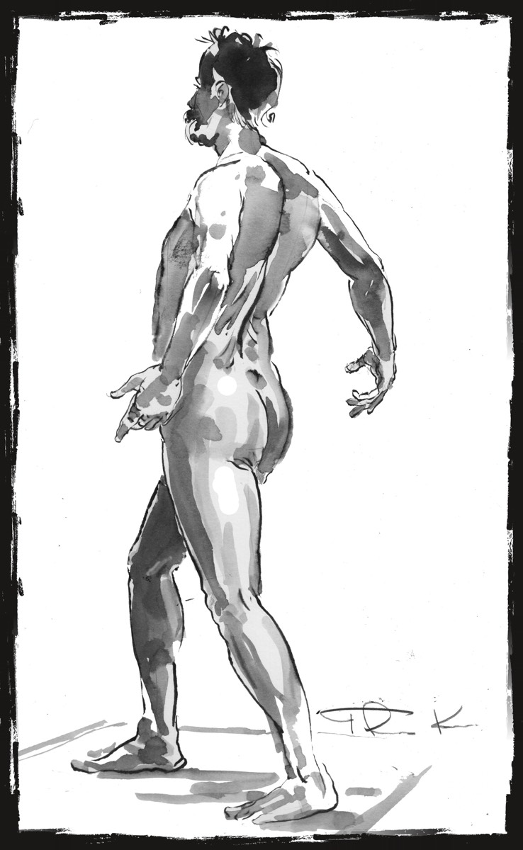 Male Study • Brush & Ink Washes