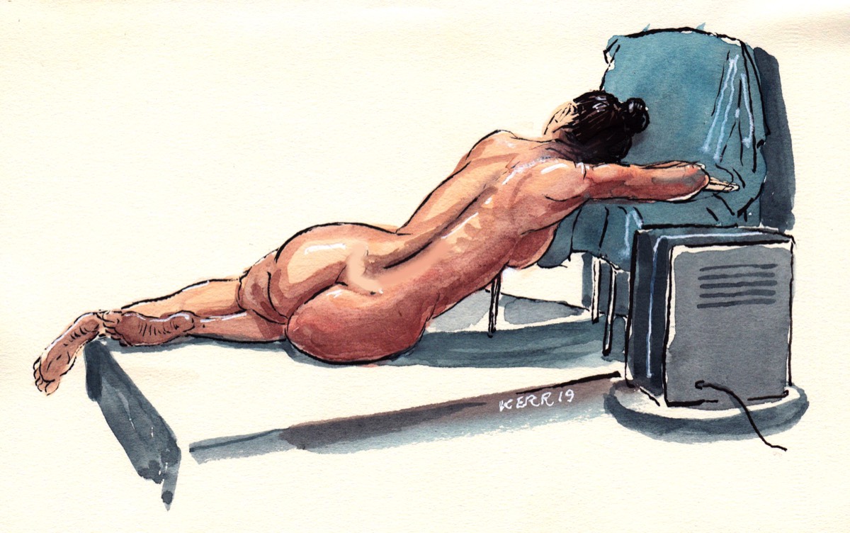 15-minute study with brushpen and watercolor